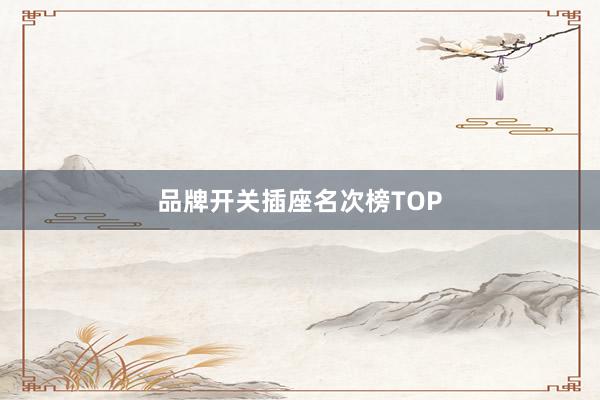 品牌开关插座名次榜TOP